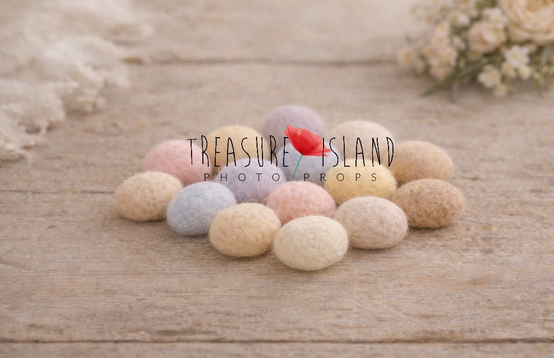 Felted Easter Eggs Set – Pastel Handmade Newborn & Sitter Props
