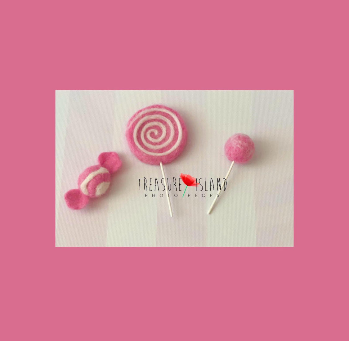 PRINCESS  SET - Needle Doll Accessories – Lipstick, Pearls, Candy & Lollipops - Handmade Baby Props