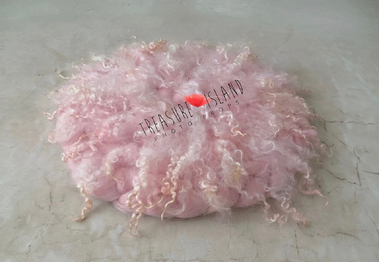 Braided Wool & Natural Curls BLANKET - Newborn & Sitter Photography Prop