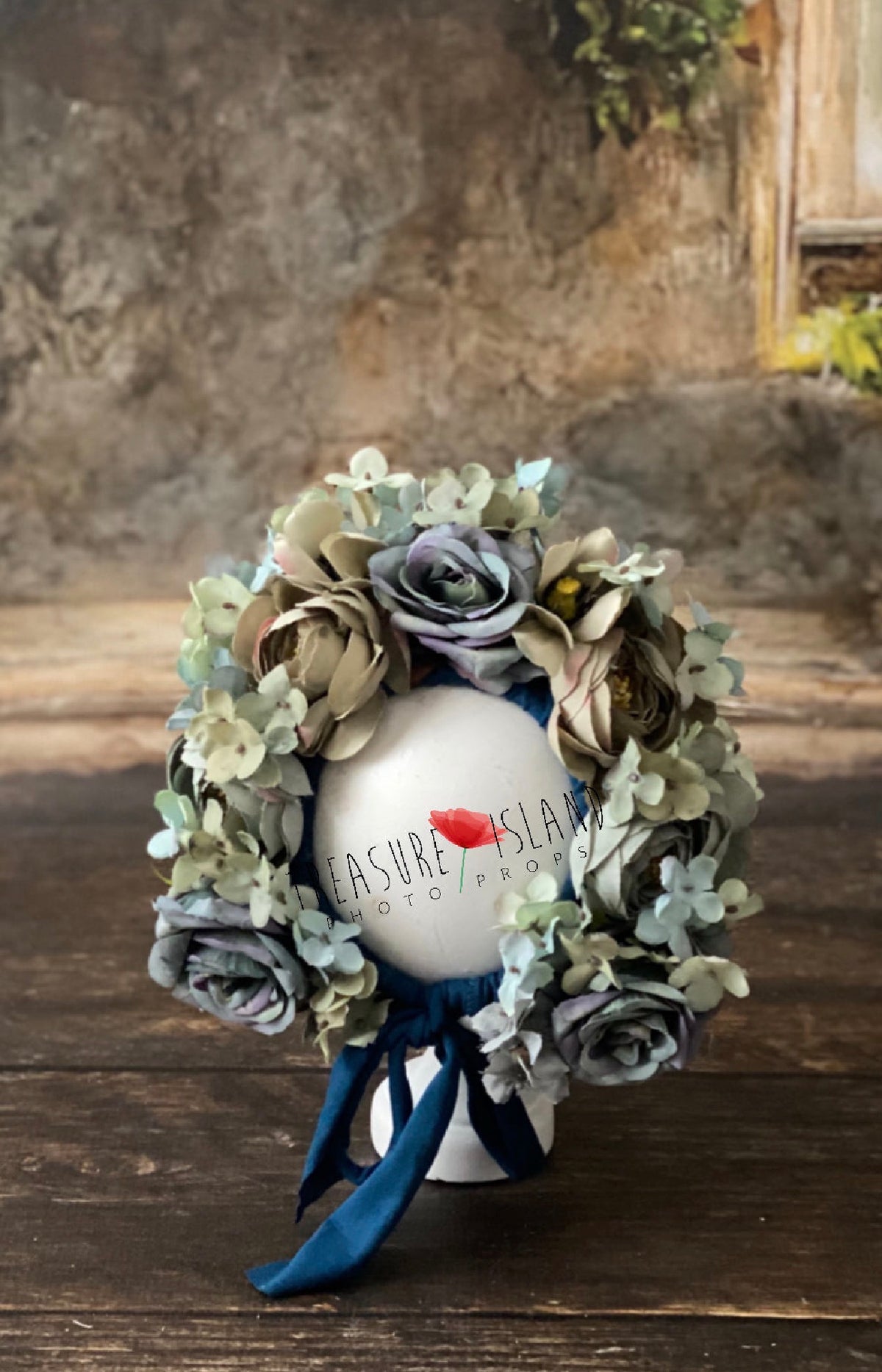 Stormy Garden Floral Bonnet – Newborn & Sitter Photography Prop