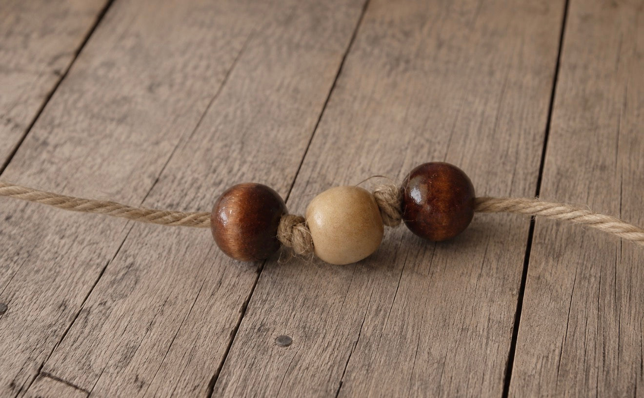 Natural Wooden Bead Tieback - Newborn Photography Prop