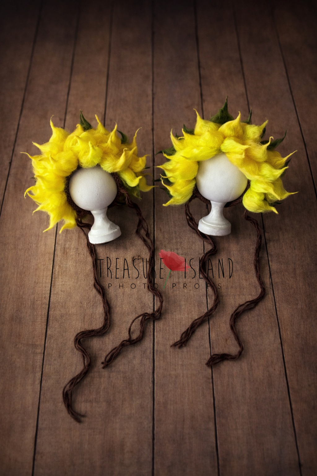 Sunflower Set – Felted Bonnet & Blanket for Newborn Photography