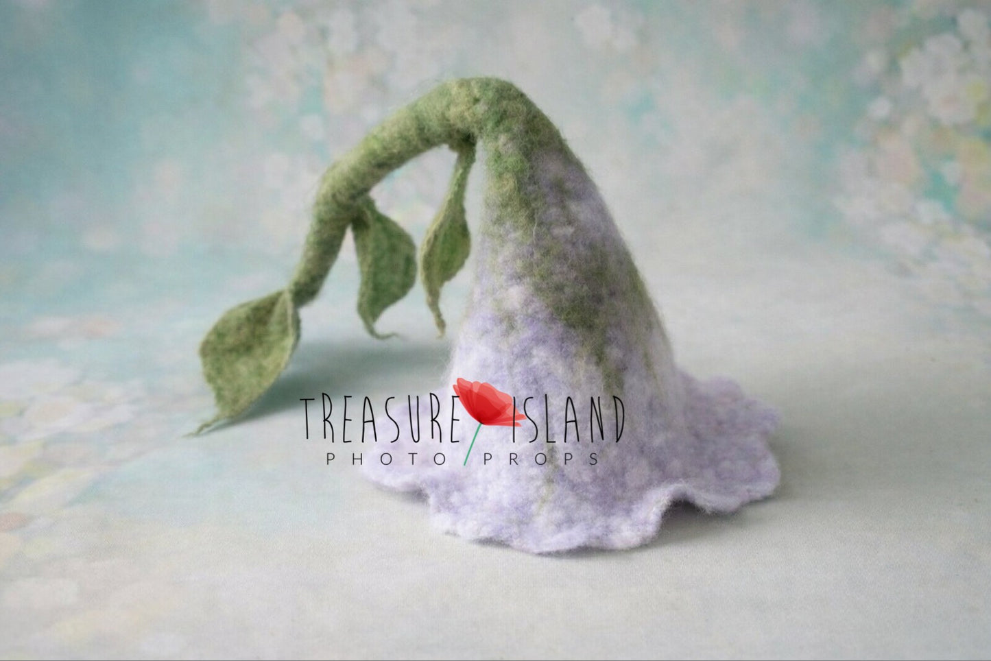 Forest Whisper Set – Felted Flower Hat & Leaf Base Newborn Photography Prop