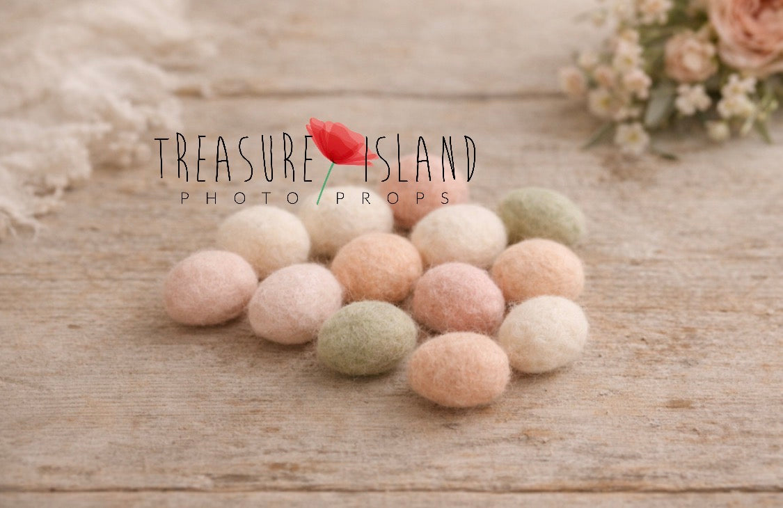 Felted Easter Eggs Set – Pastel Handmade Newborn & Sitter Props