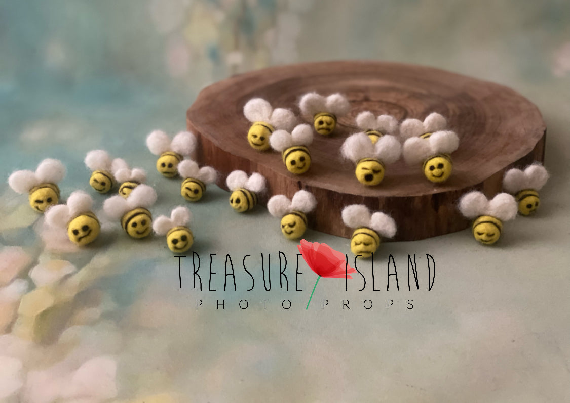 MINI Felted  BEES - SET - Photo Props