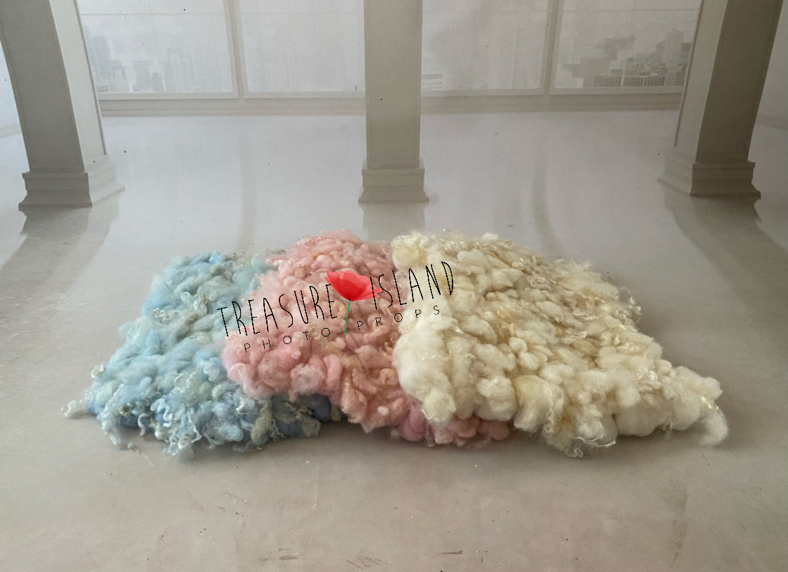 Curly Woven Wool Blankets with Sheep Locks – Newborn Photography Layer