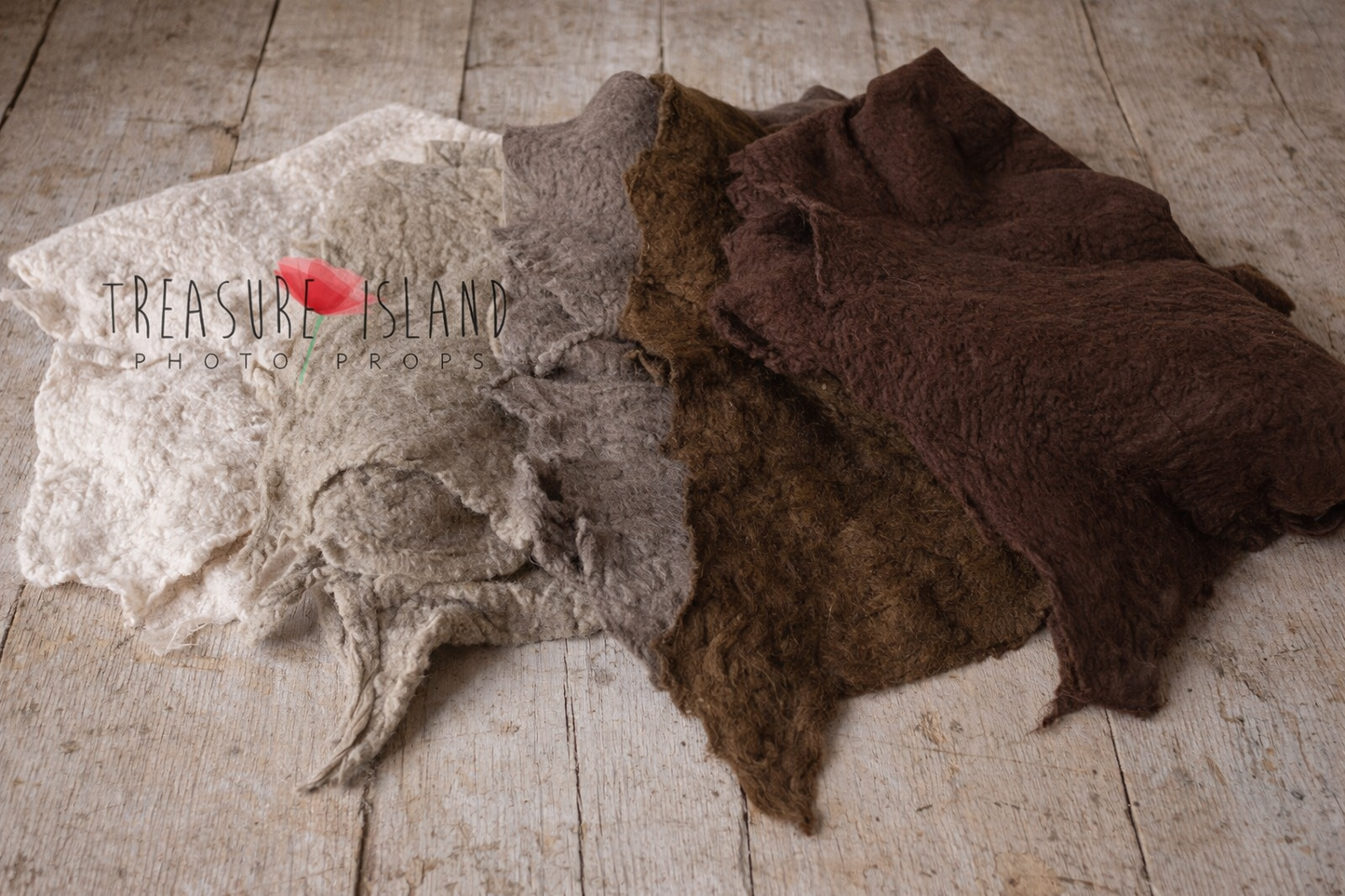 Hand-Felted Wool Blanket - Organic Shape Collection - photo props