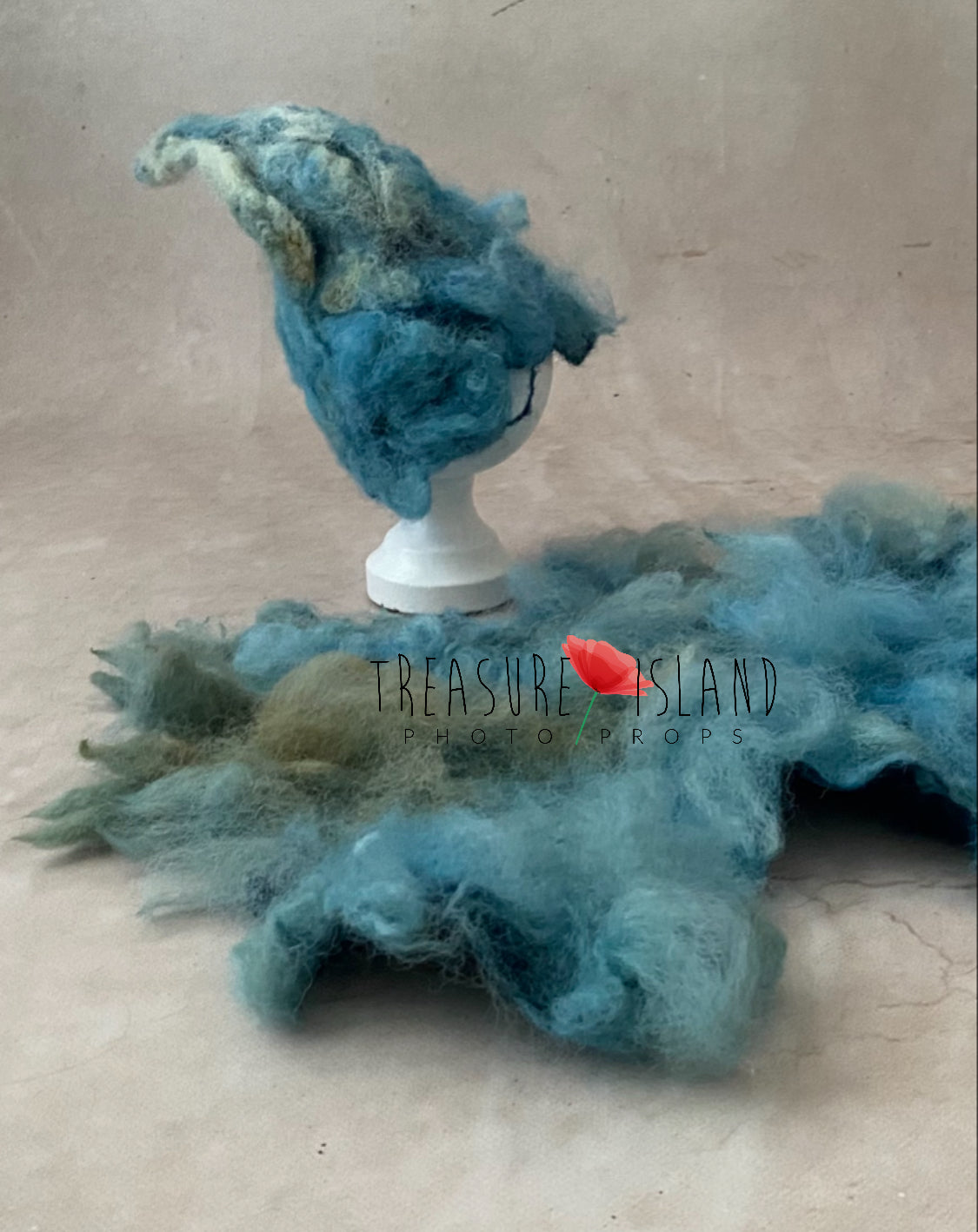 Woolen dwarf set - dirty blue