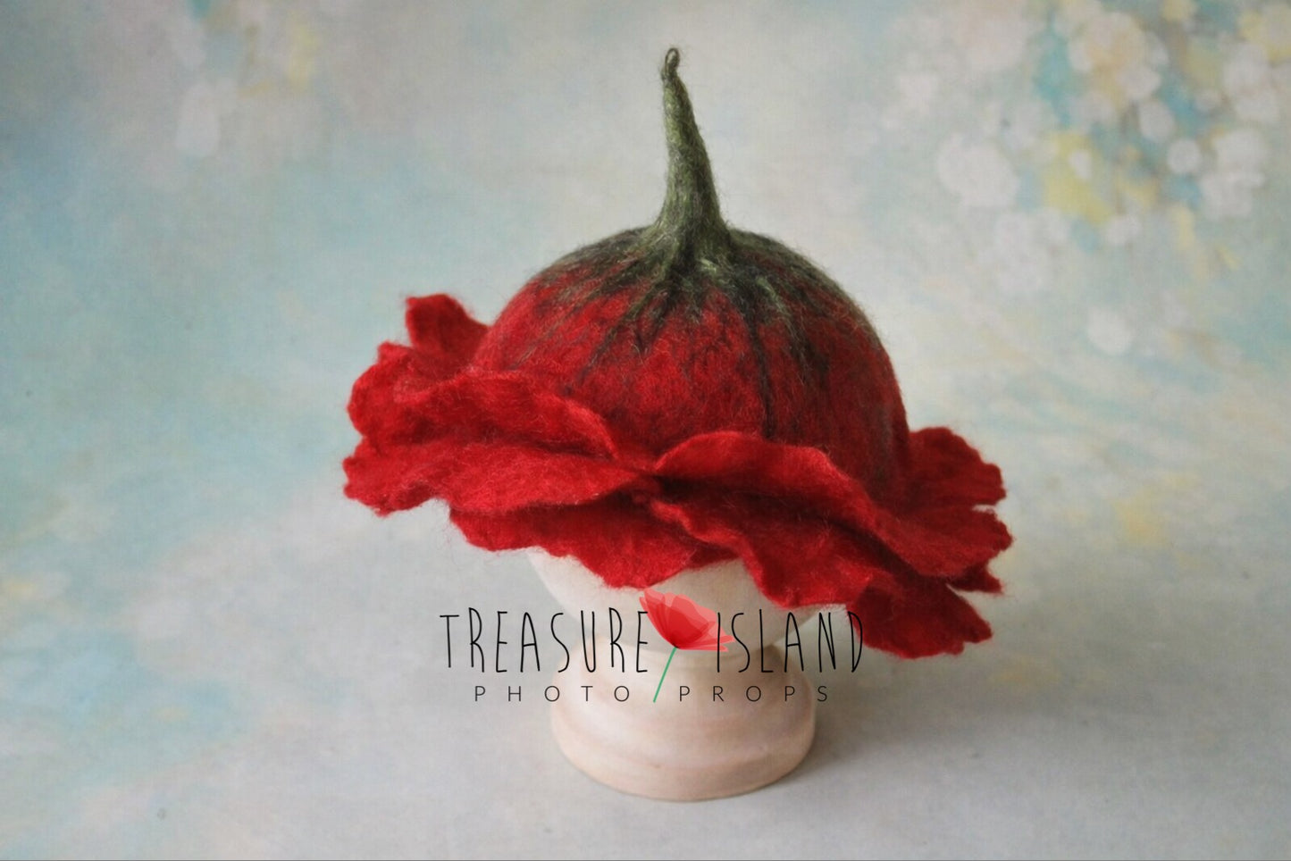 FELTED POPPY FLOWER - TOP of the TOP of Unique Photo Props