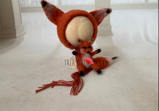 FOX SET - model 2  FOX HAT +FOX felt animals felt animal NEEDLE animal NEEDLE animals ✨AUTUMN PROPS