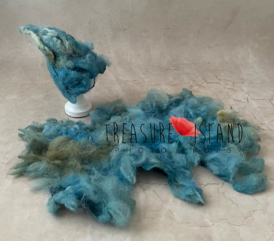 Woolen dwarf set - dirty blue