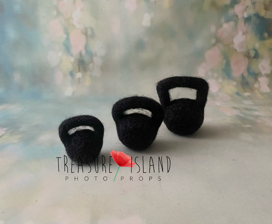 Felted STRONGMAN Set 🏋️ kettlebell✨dumbbell✨Neddle STRONGMAN Set (*acc)