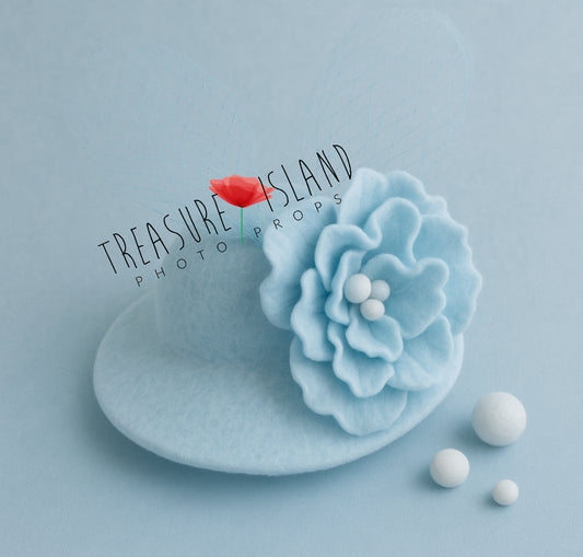 LUXURY Felted Snow  Blossom Hat - Crystal Collection