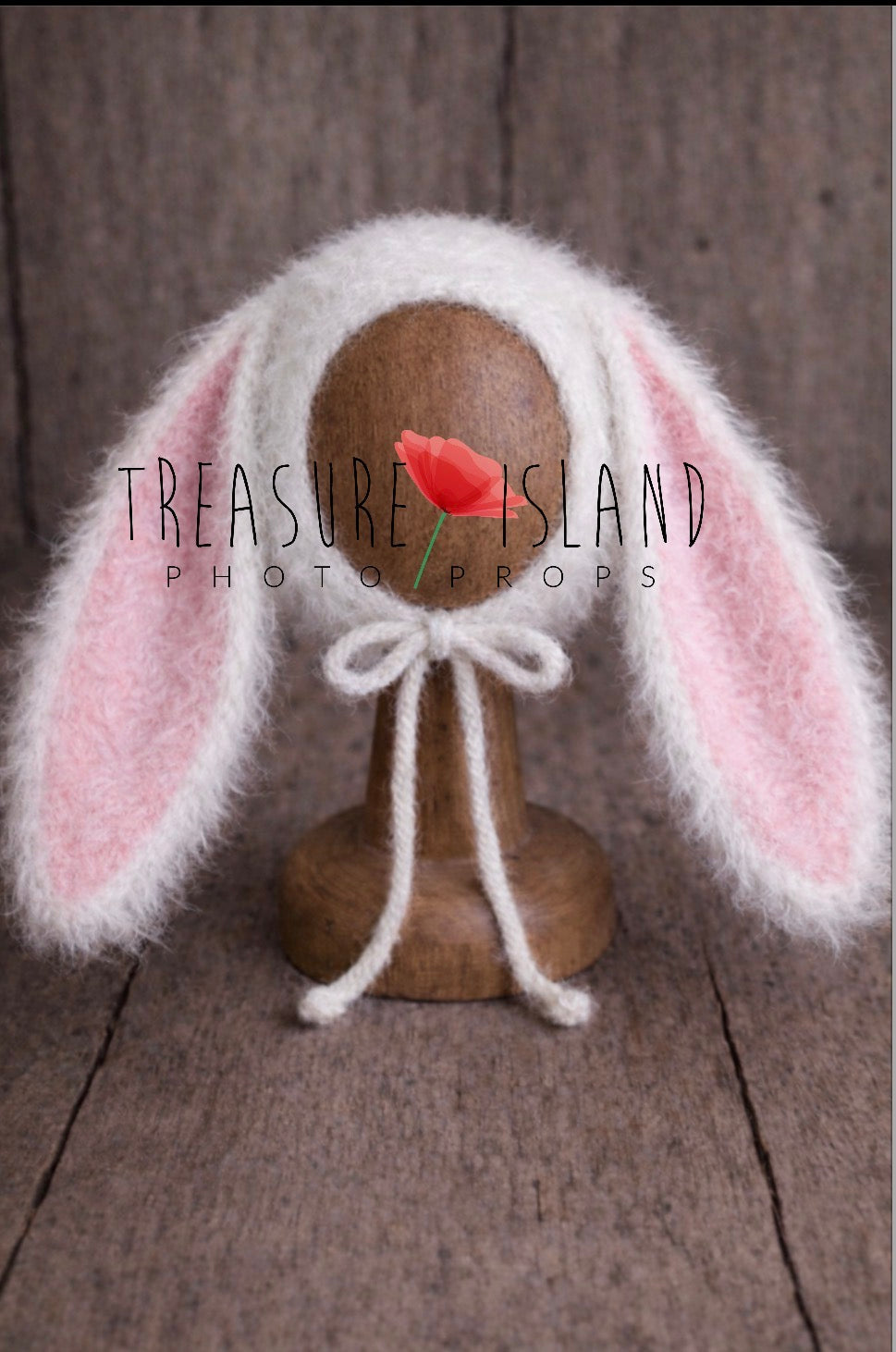 🐰 Fluffy Bunny Bonnet – Newborn & Sitter Photography Prop
