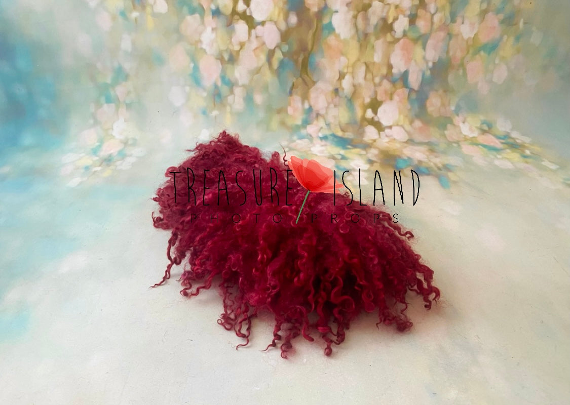 Curly Blanket – Red (Christmas/Valentine Red) - Photo Props