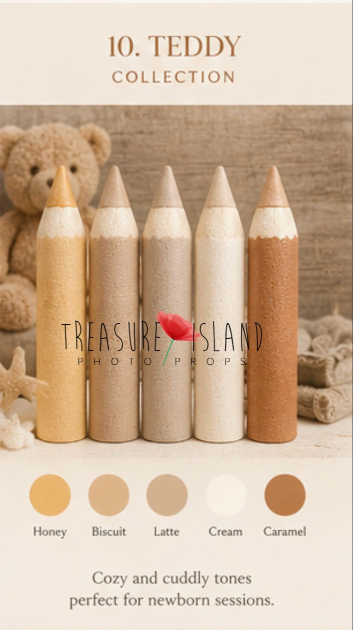 Teddy Collection  Luxury Foam Pencil Set | Fine Art Photography Props - 3 sizes