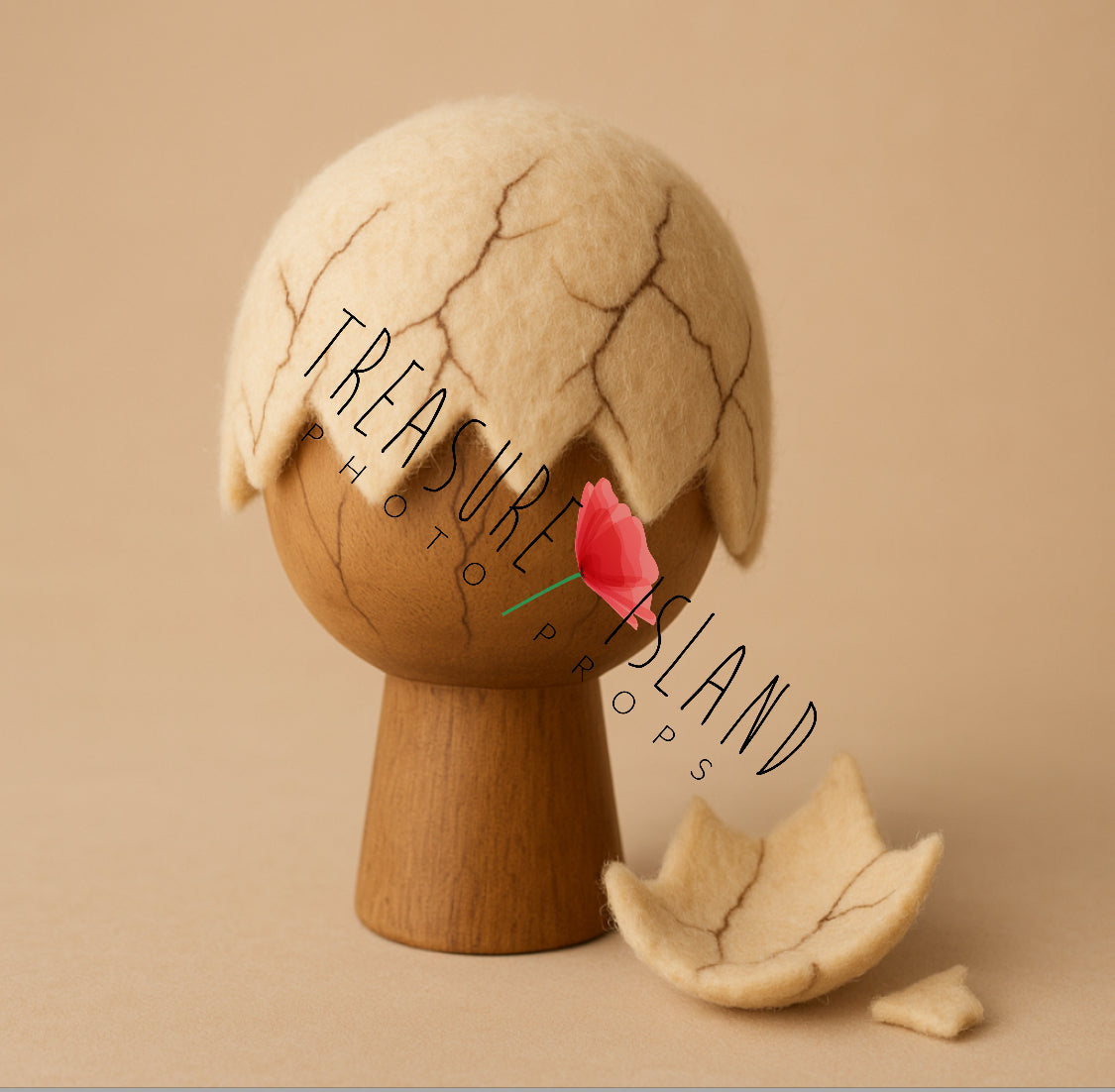 Felted Eggshell Bonnet – Handmade Newborn Prop