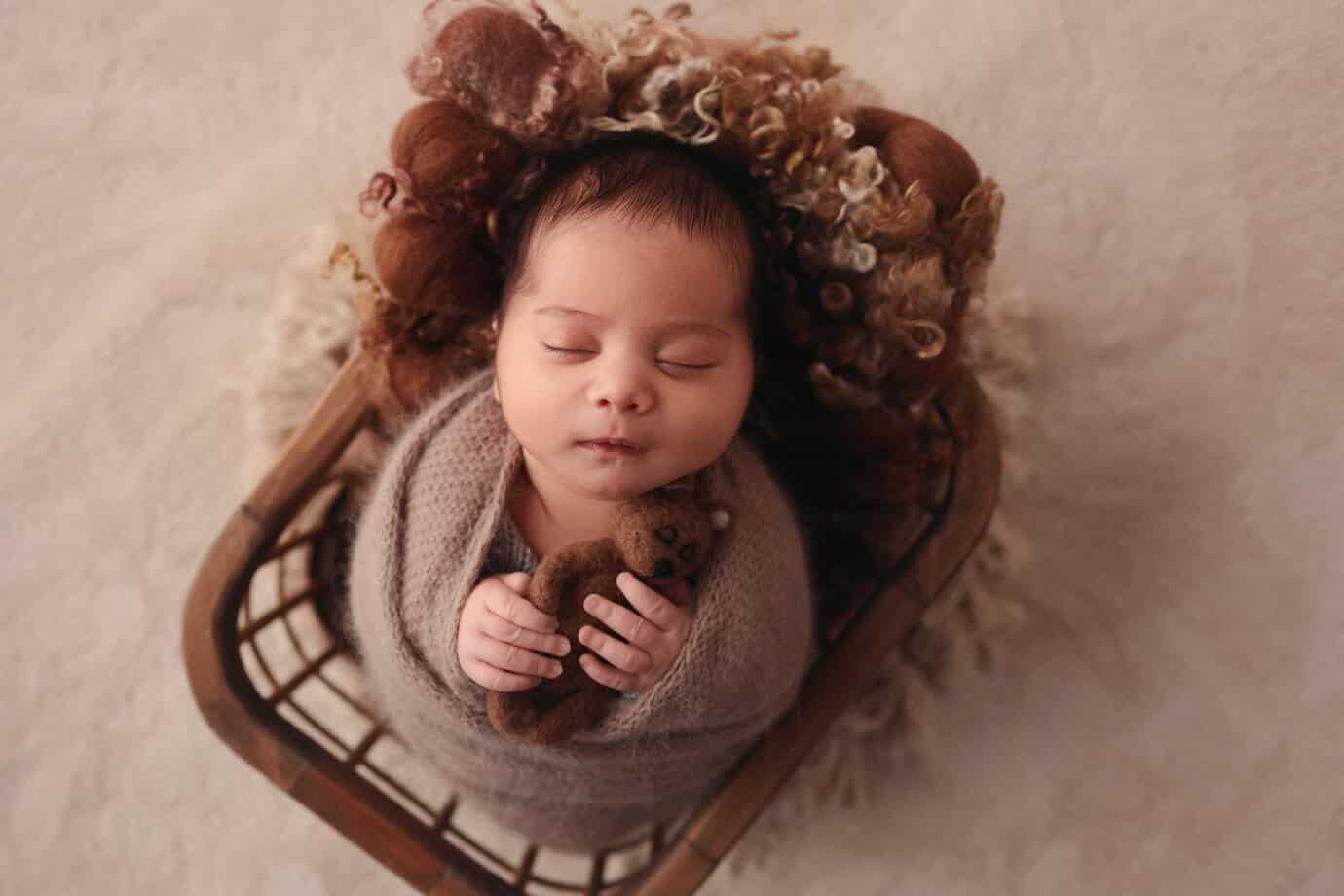 Curly Woven Wool Blankets with Sheep Locks – Newborn Photography Layer