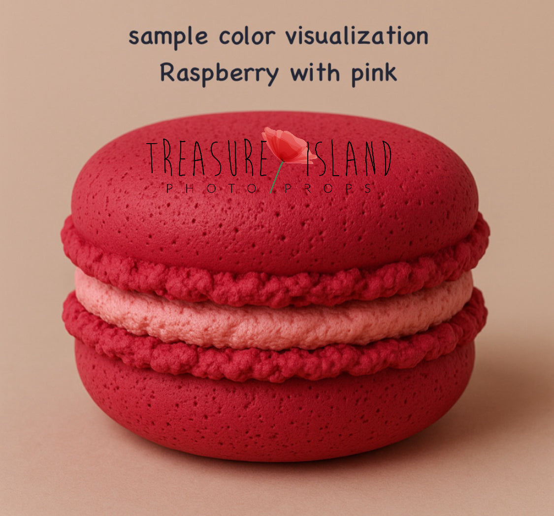 Handmade raspberry with pink giant macaron photography prop