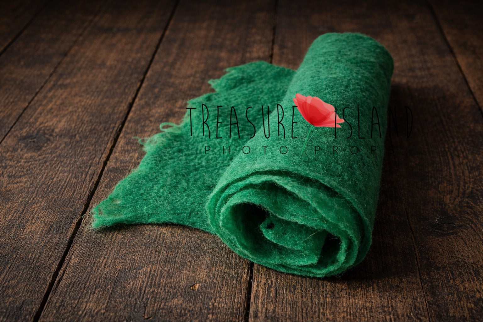 Grass green extra long thin felted wool newborn wrap
