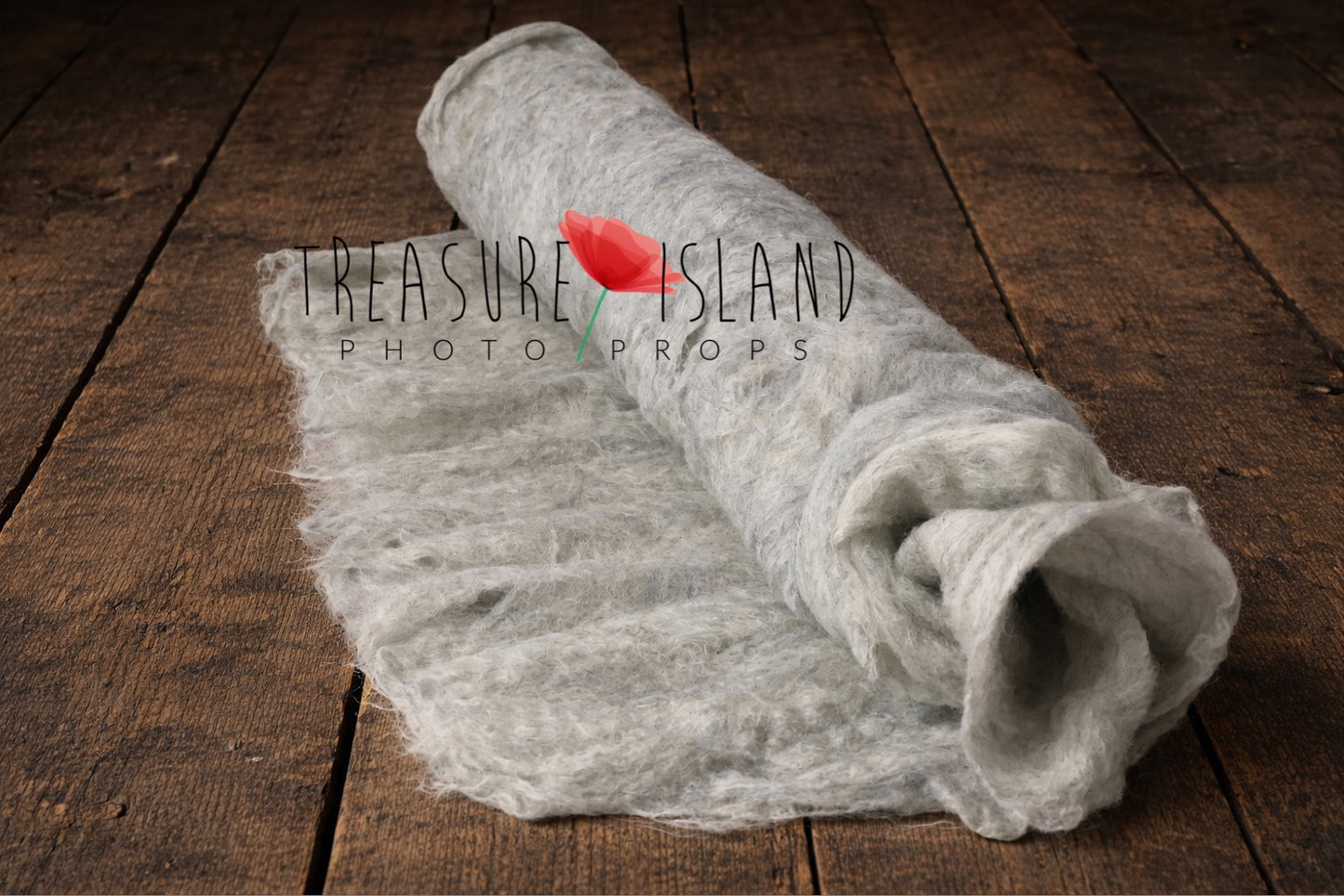 Grey extra long felted wool newborn photography wrap
