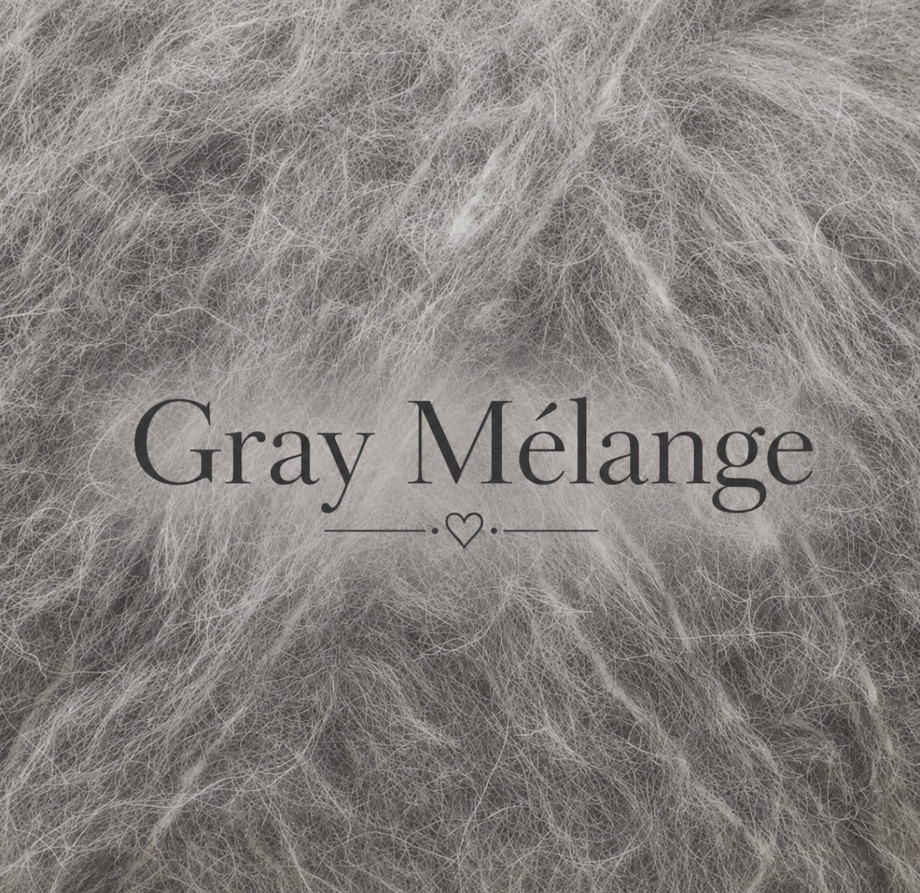 Grey Melange fluffy yarn color sample for knitted newborn and sitter photography body