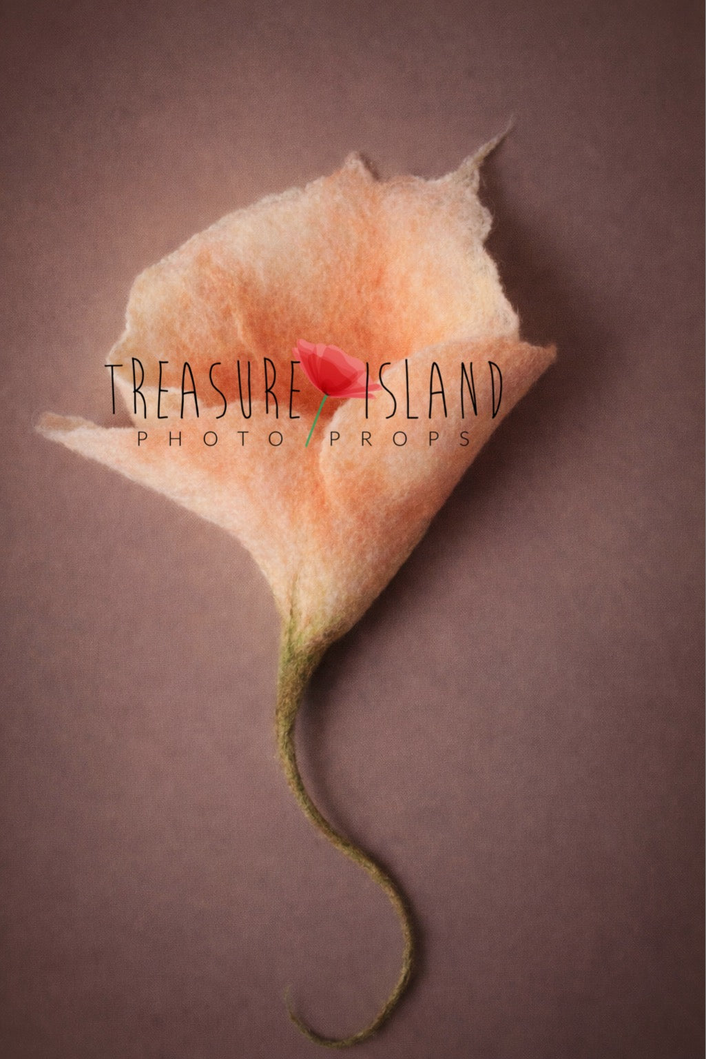 Felted botanical newborn photography prop with sculpted petals