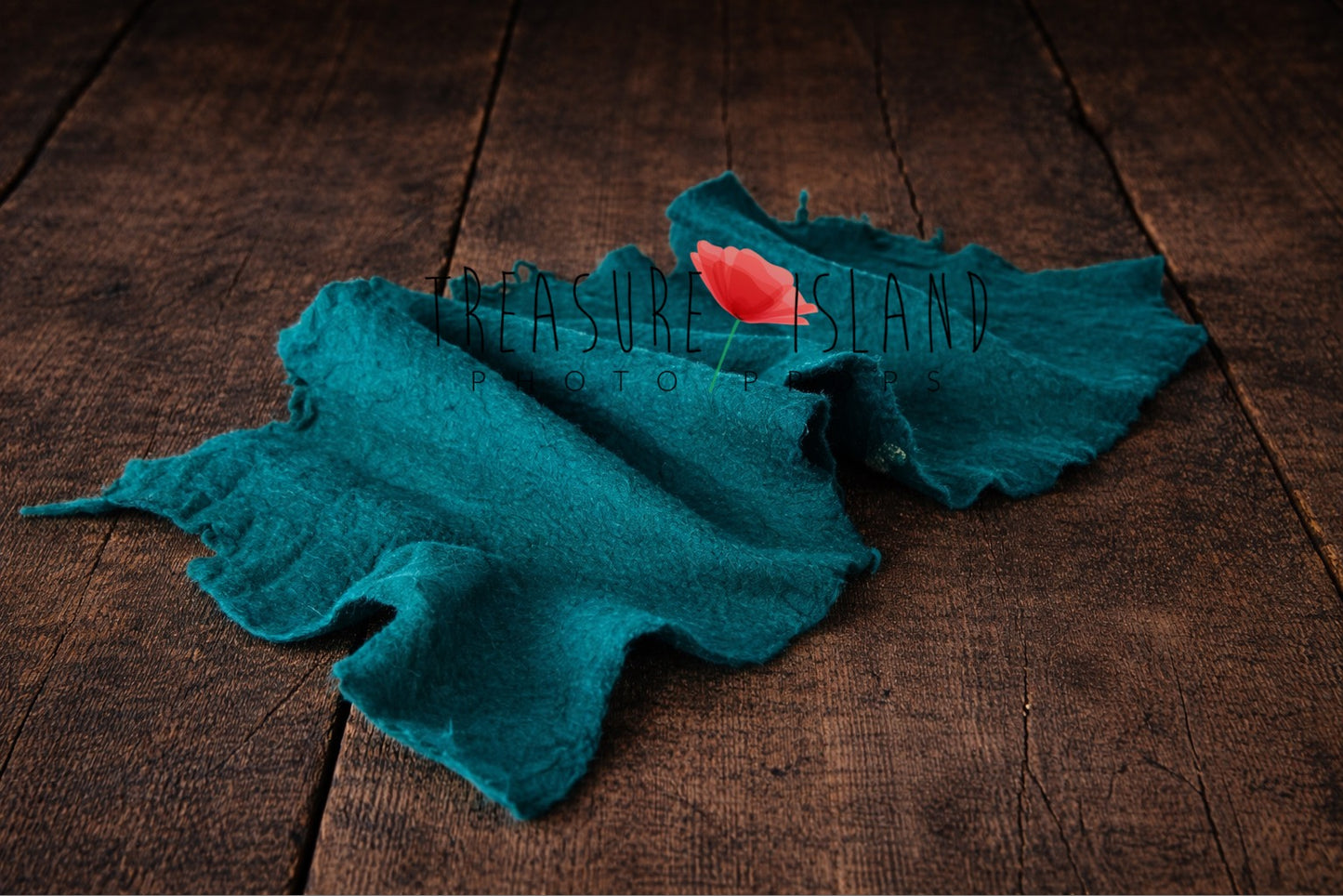 Petrol extra long thin felted wool newborn wrap