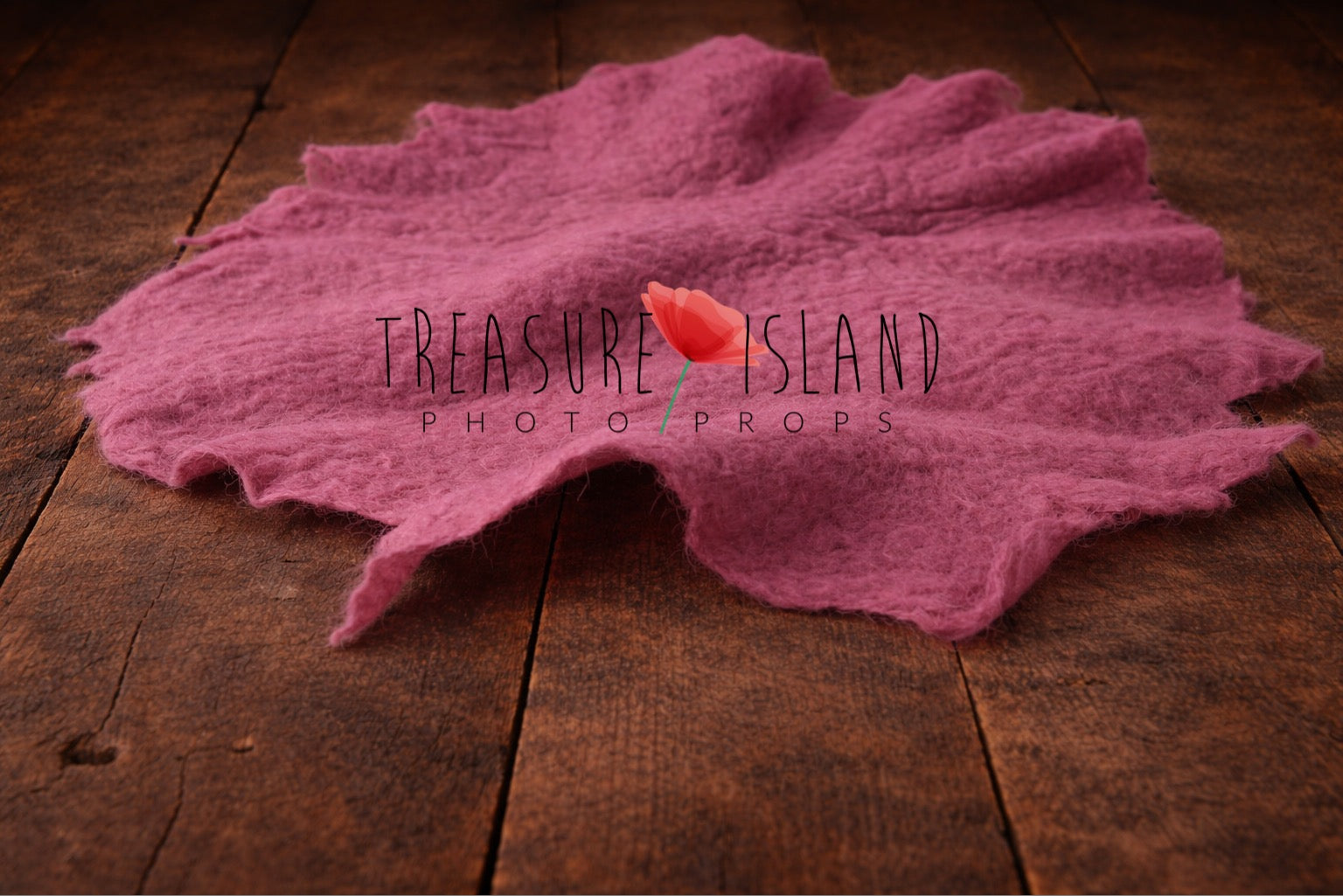  Mauve hand-felted irregular wool blanket with organic edges