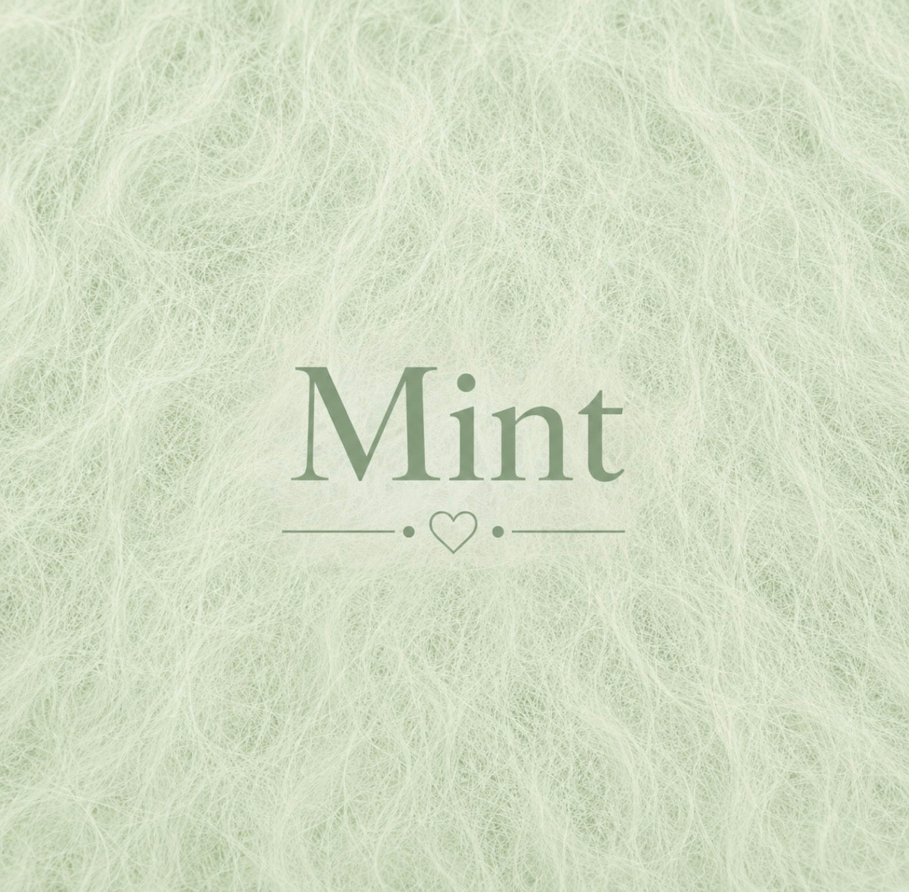 Mint fluffy yarn color sample for knitted newborn and sitter photography body