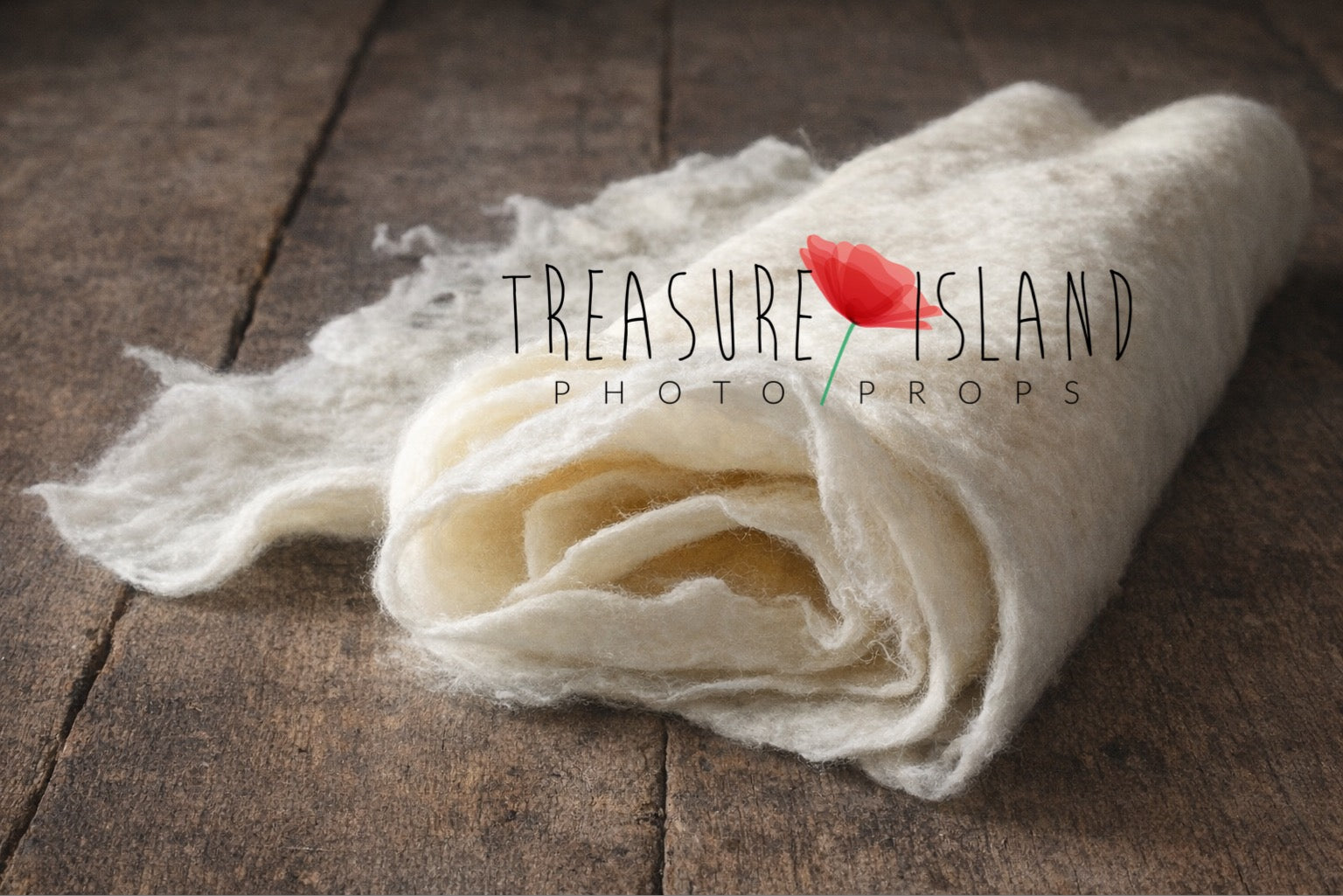 Natural white extra long thin felted wool newborn wrap