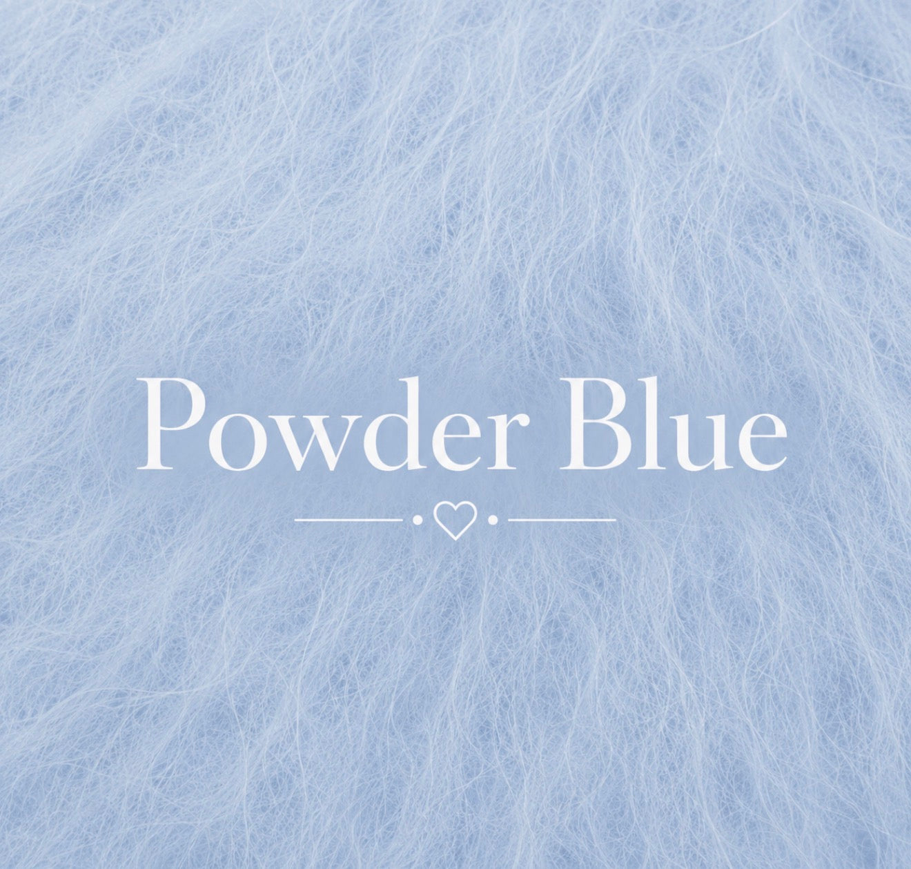 Powder blue fluffy yarn color sample for knitted newborn and sitter photography body