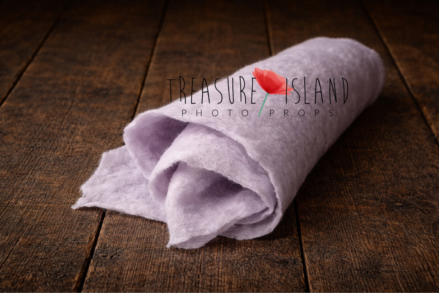  Lilac extra long felted wool wrap shown rolled