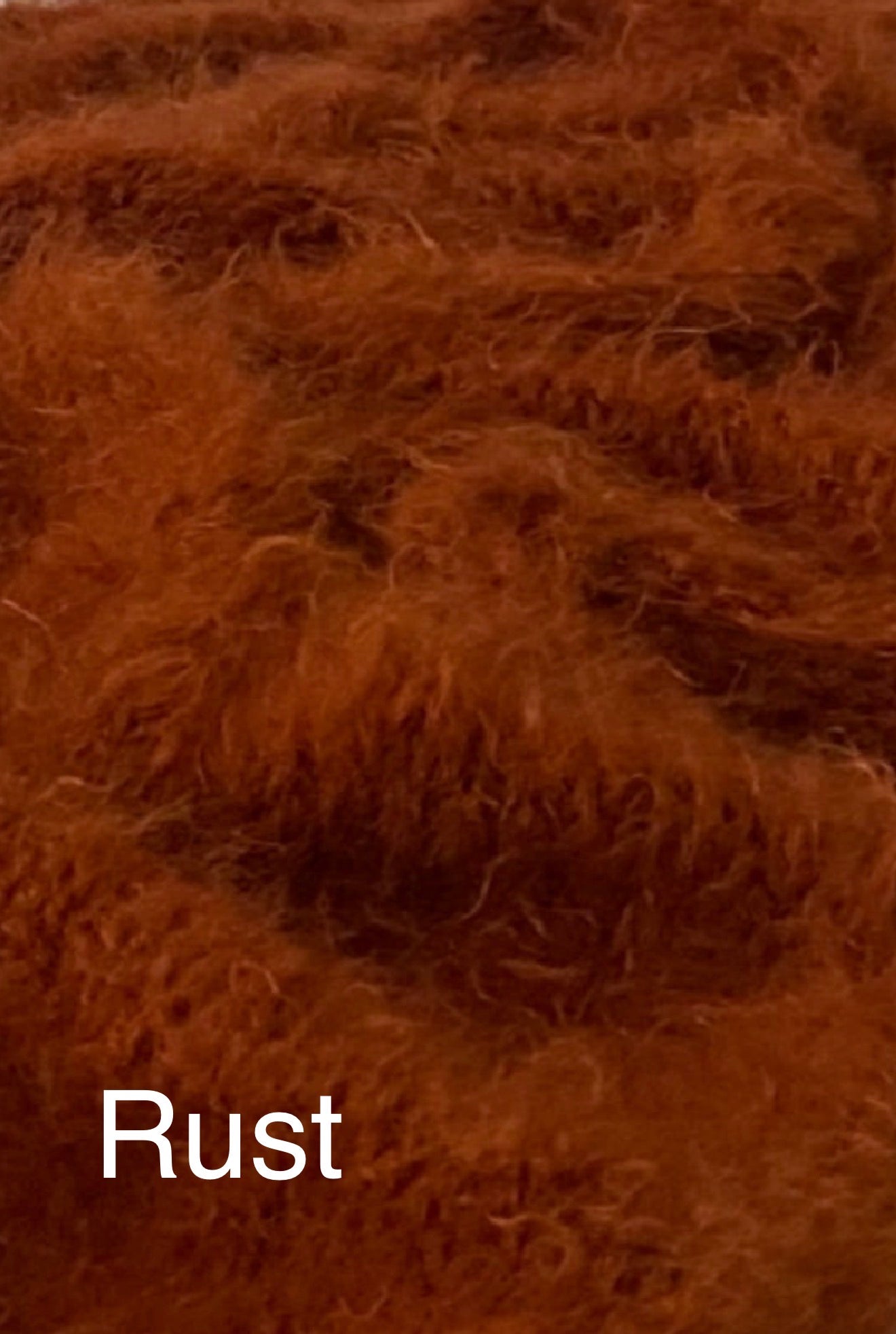 Rust fluffy yarn colour option for knitted photography romper