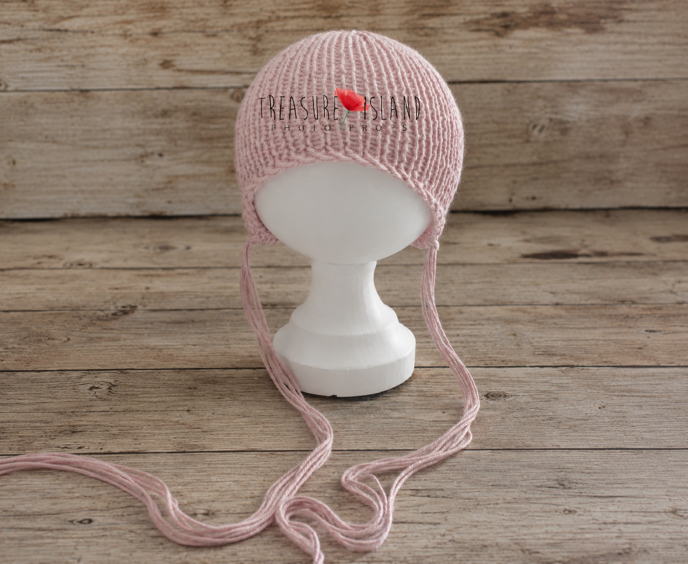 Hand-knitted Bamboo and Tencel bonnet for newborn photography