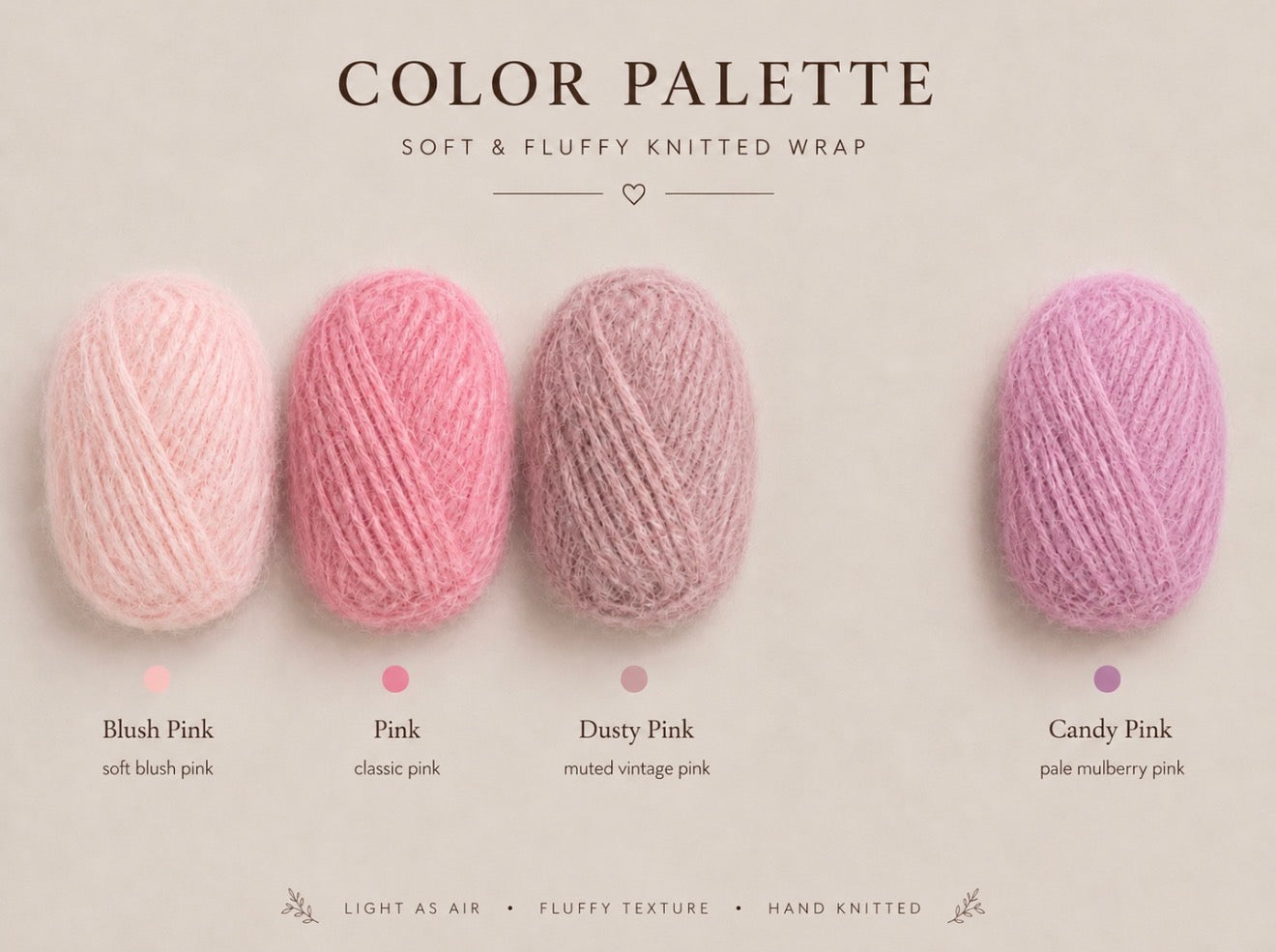 Fluffy newborn photography wraps in Blush Pink, Pink, Dusty Pink and Candy Pink