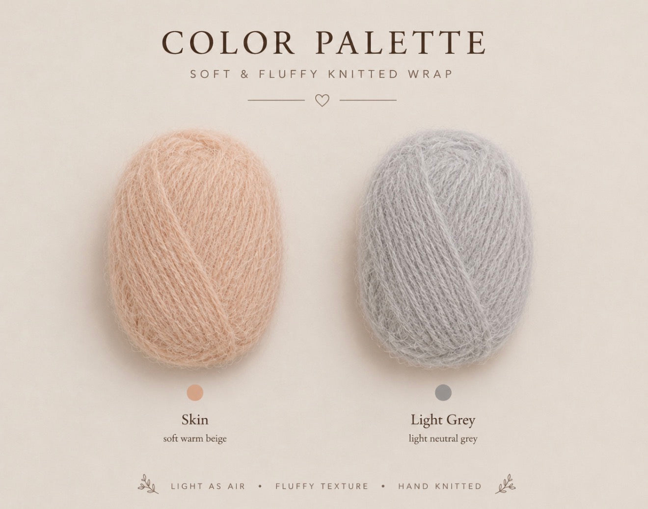 Soft fluffy newborn photography wraps in Skin and Light Grey