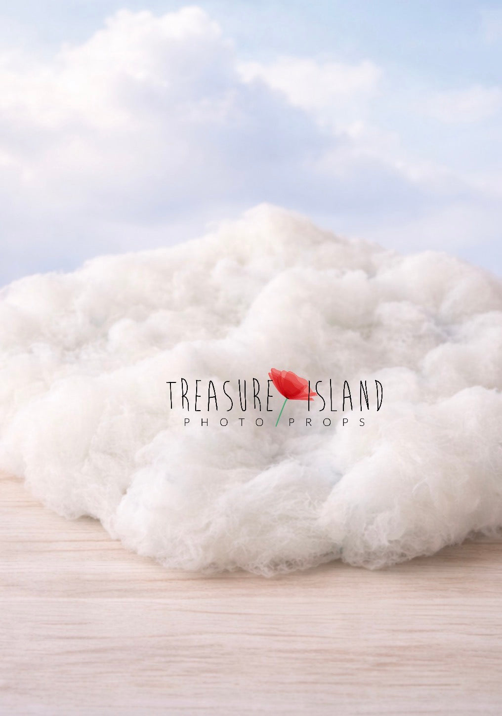 Close-up of fluffy hand-felted merino wool cloud texture for newborn photography styling