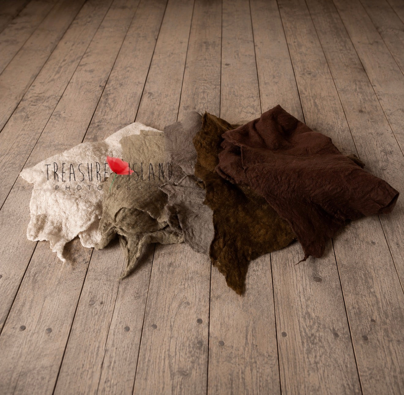 Hand-felted irregular wool blankets in beige and chocolate neutral shades