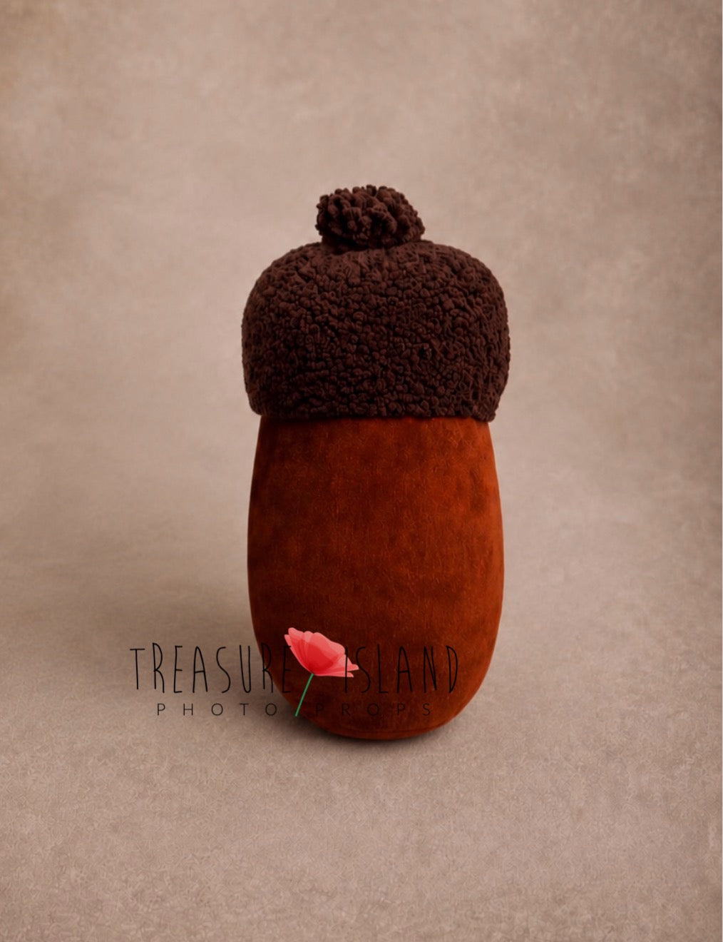 Large 50 cm handmade rust brown acorn prop for sitter and fall photography sessions