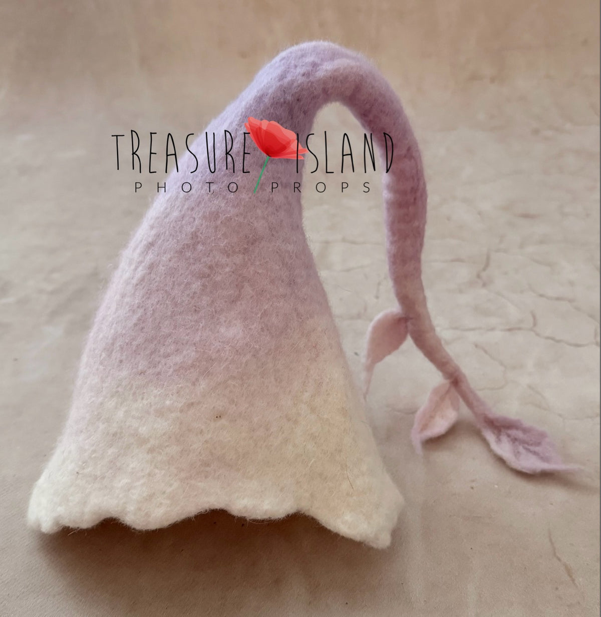 Blush pink and natural white hand-felted newborn bonnet from the Moon Whisper collection