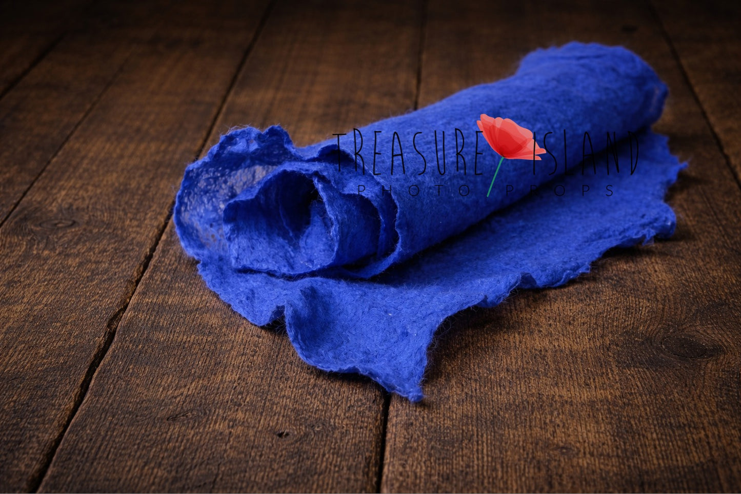 Saphire thin handmade felted wool photography wrap