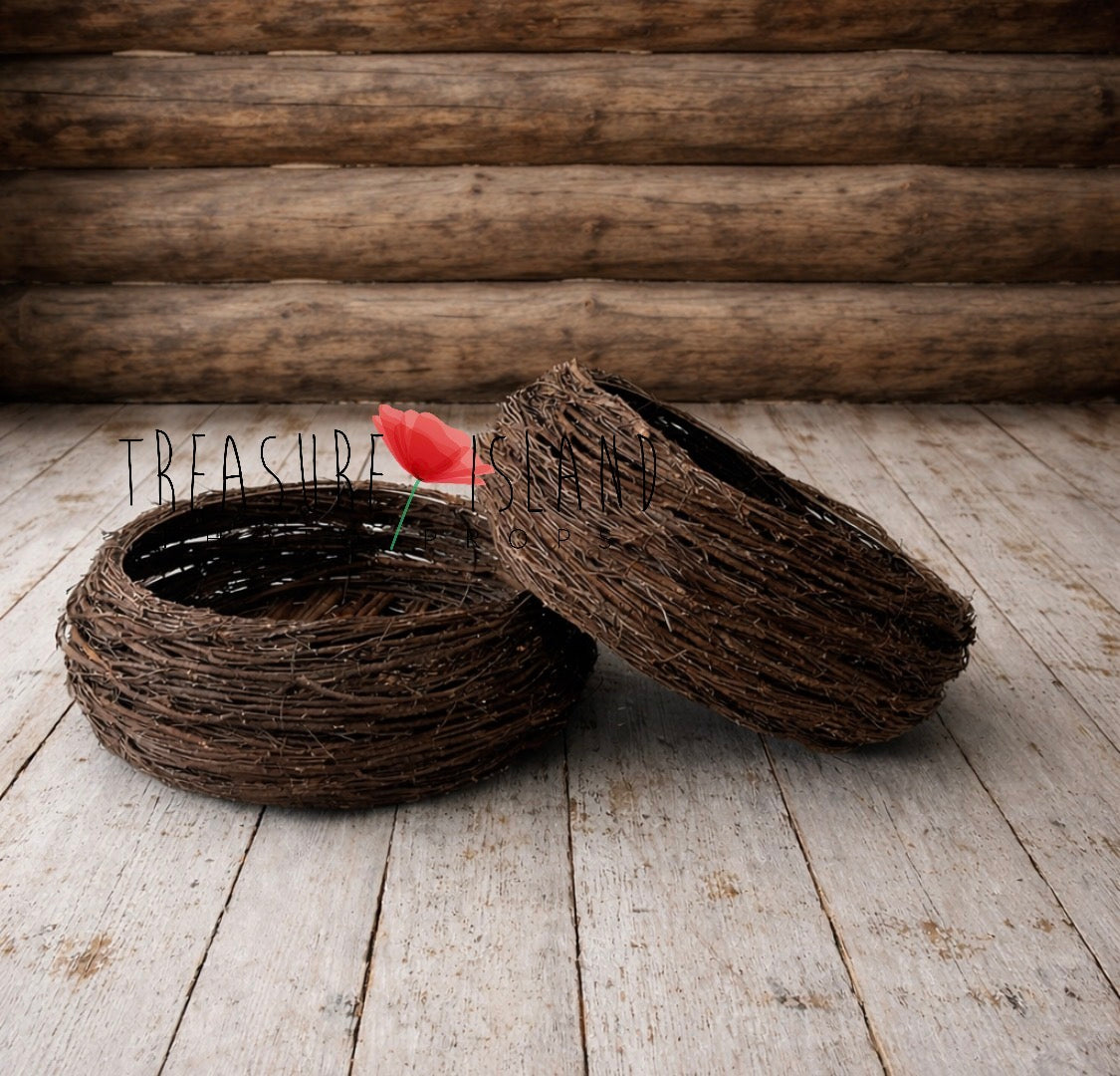 Handmade Stork Nest photography props in newborn and sitter sizes
