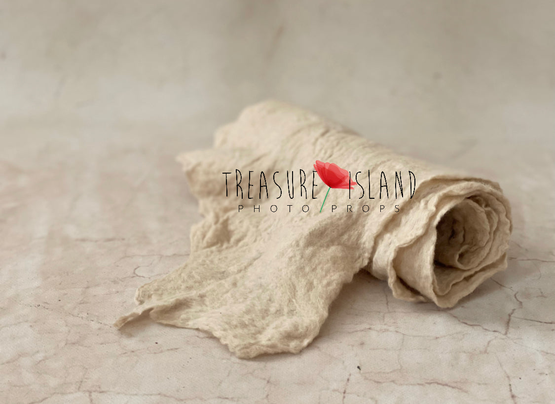 Cappucino extra long felted wool newborn photography wrap