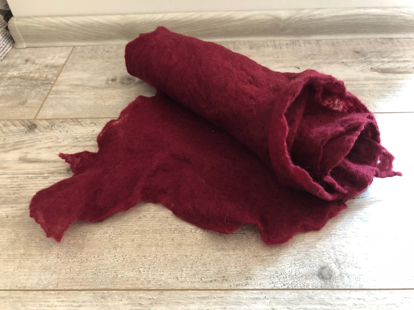 Wine  thin handmade felted wool photography wrap