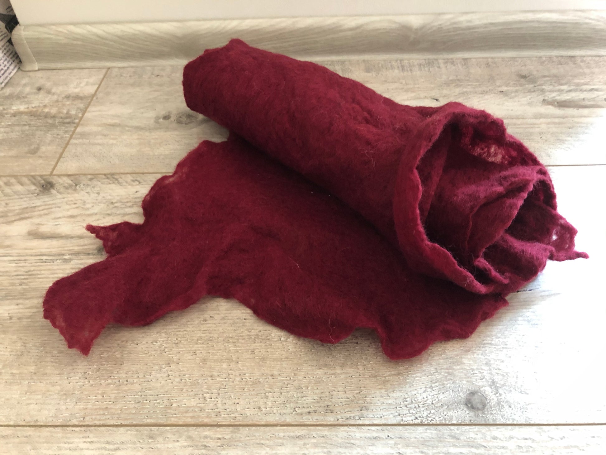 Wine  thin handmade felted wool photography wrap
