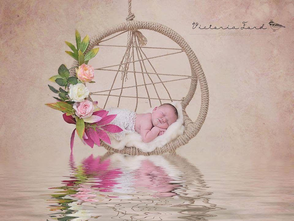Floral Rope Dream Catcher Nest – Handmade Newborn Photography Prop