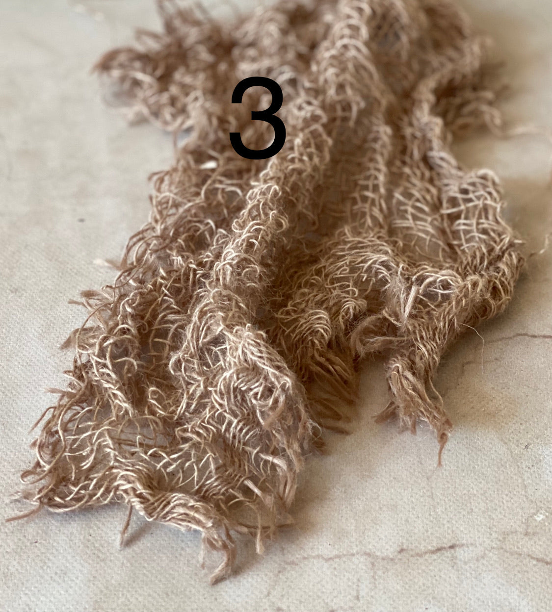 Hand-dyed textured jute photography layer in color option 03