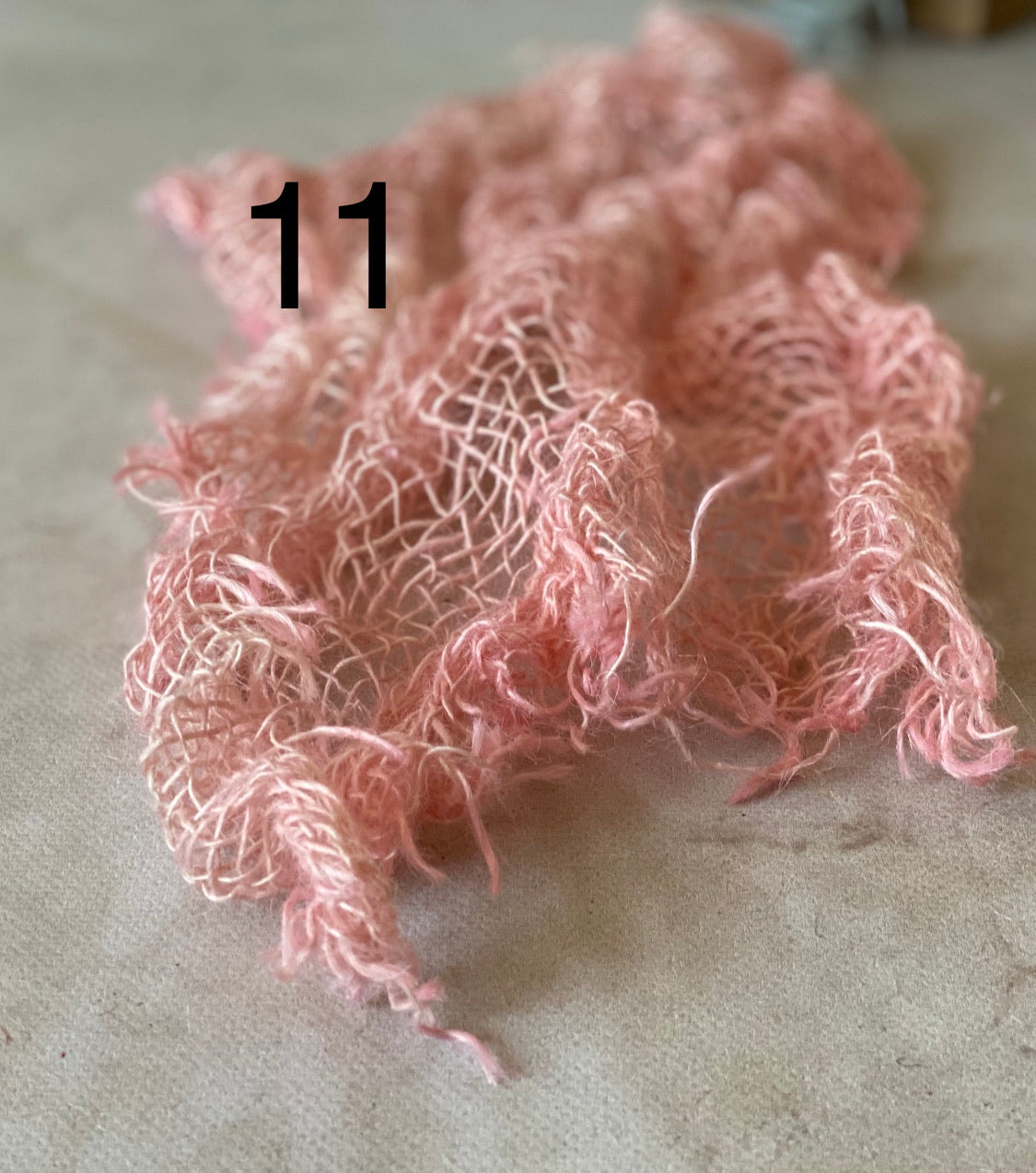 Hand-dyed textured jute photography layer in color option 11