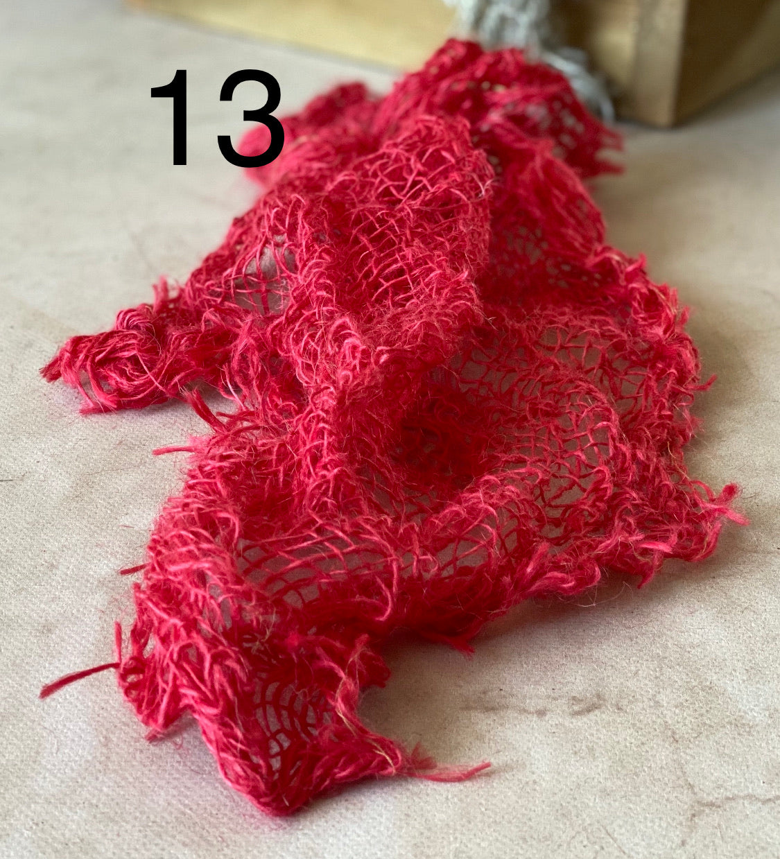 Hand-dyed textured jute photography layer in color option 13
